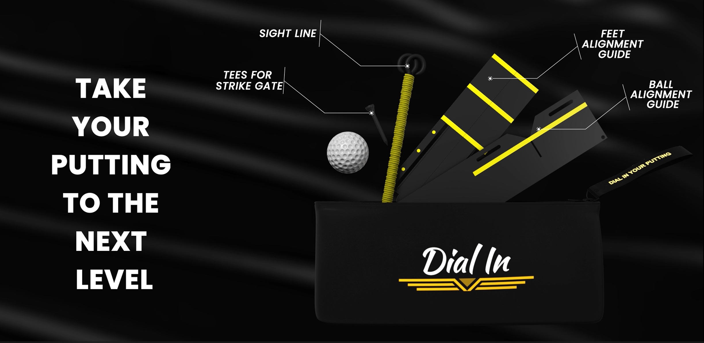 Dial In golf putting aid with alignment and mirror system Packaging and Full_product